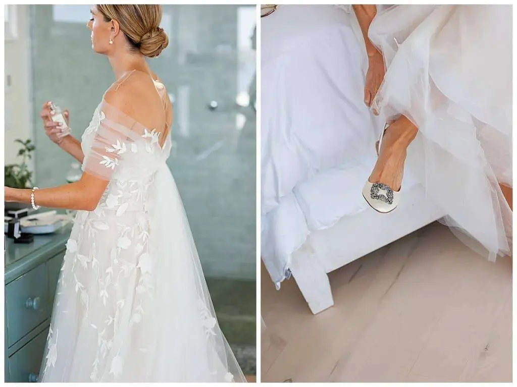 Oscar De La Renta wedding gown at Rumson Country Club