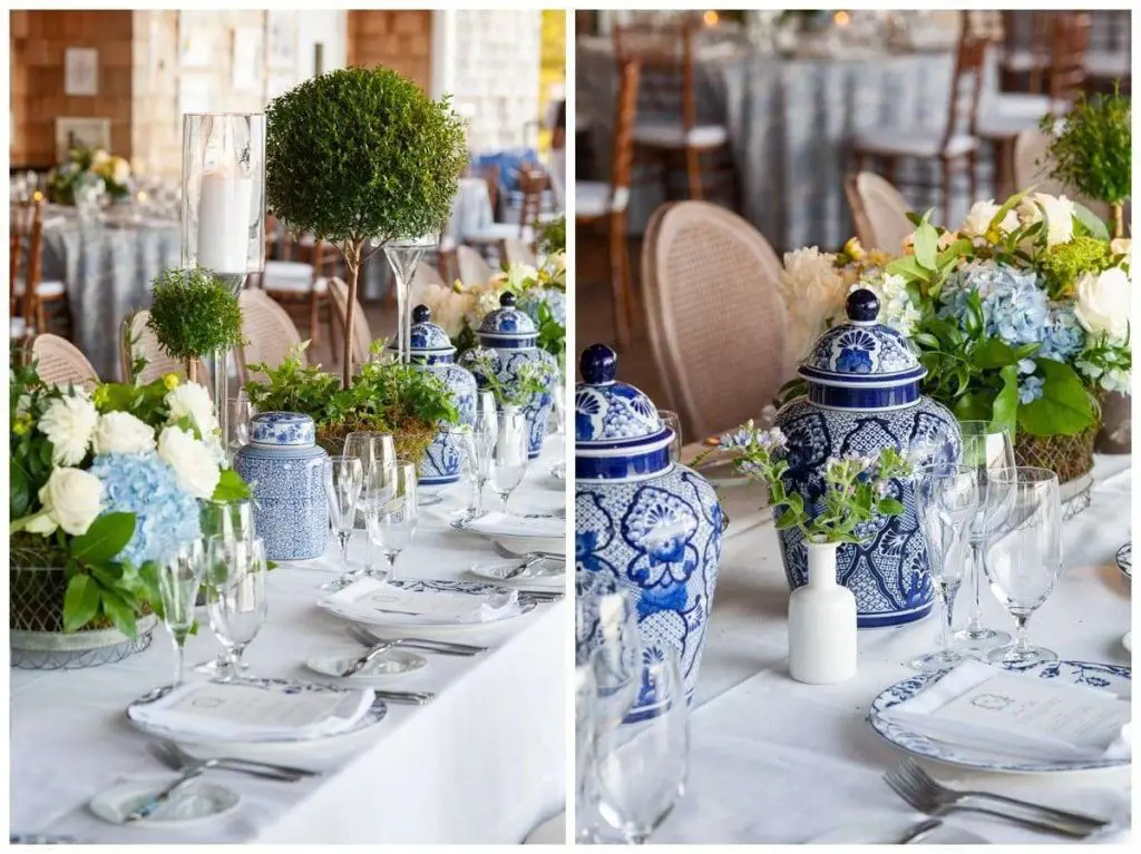 Blue and white chinoiserie details