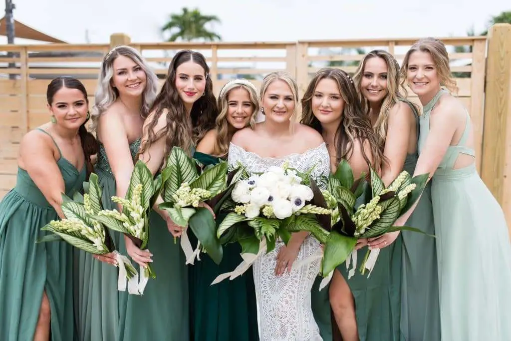 Bride and bridesmaids