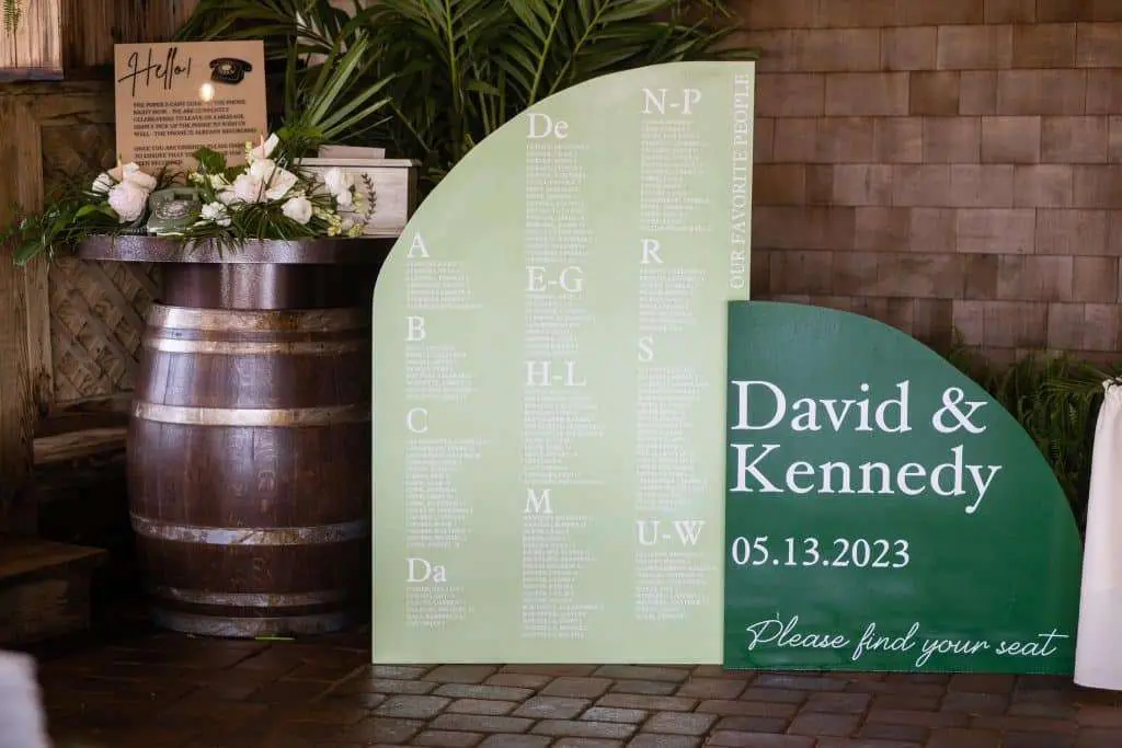 Wedding seating chart