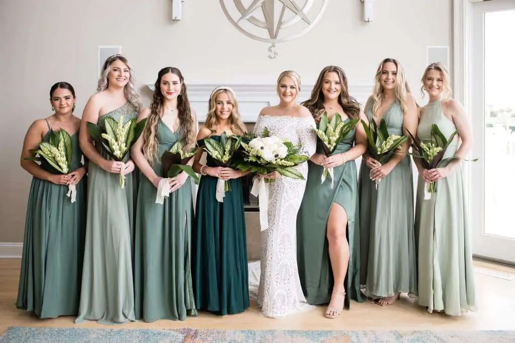 Bride and bridesmaids