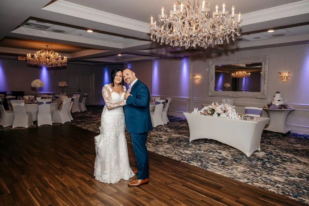 Bride and groom on dance floor
