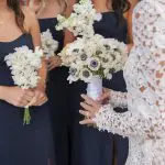 Bride holding bouquet