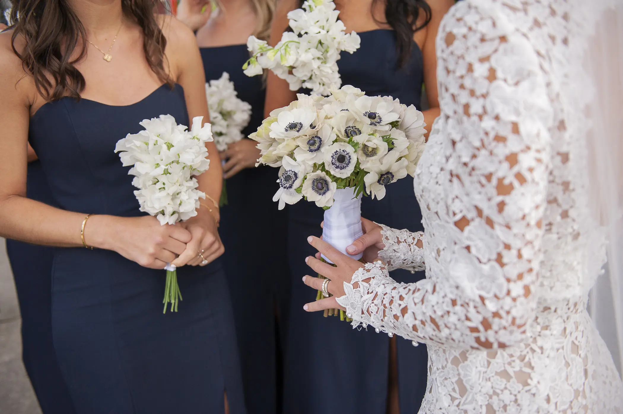 Bride holding bouquet