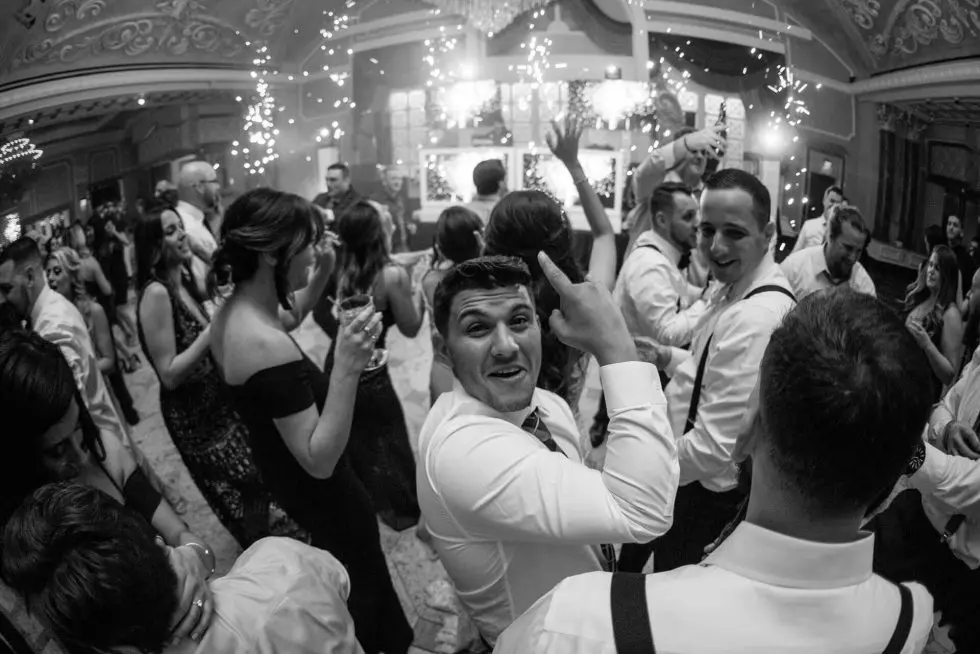 Guests dancing at a NJ wedding reception.