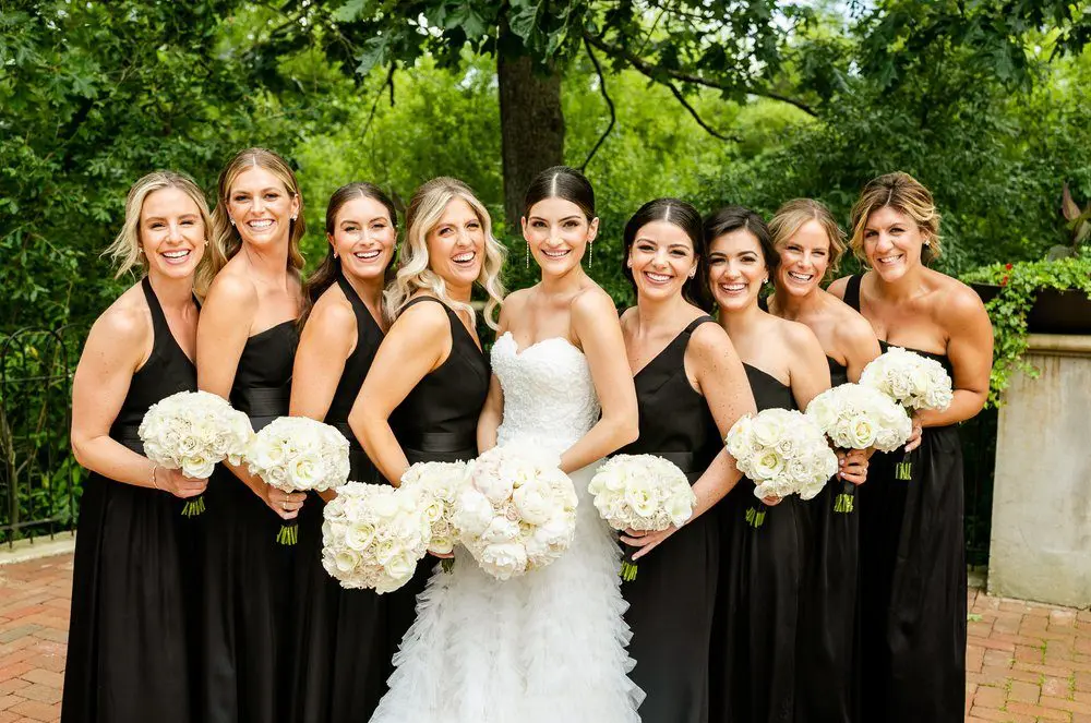 Bride with bridesmaids