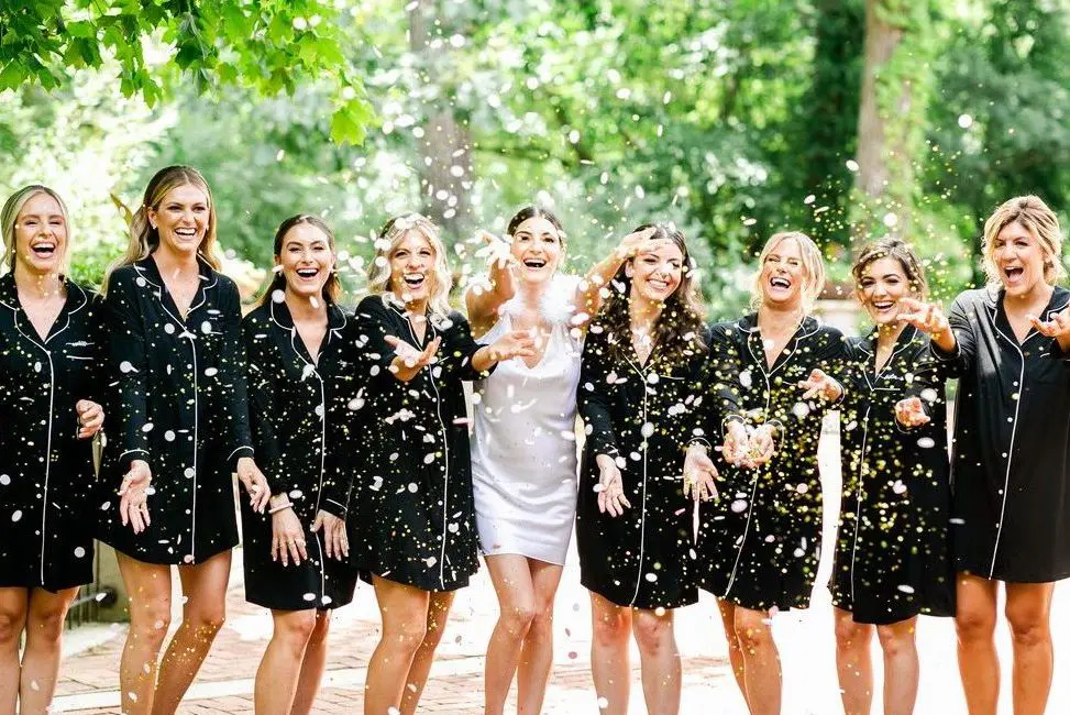 Bride with bridesmaids