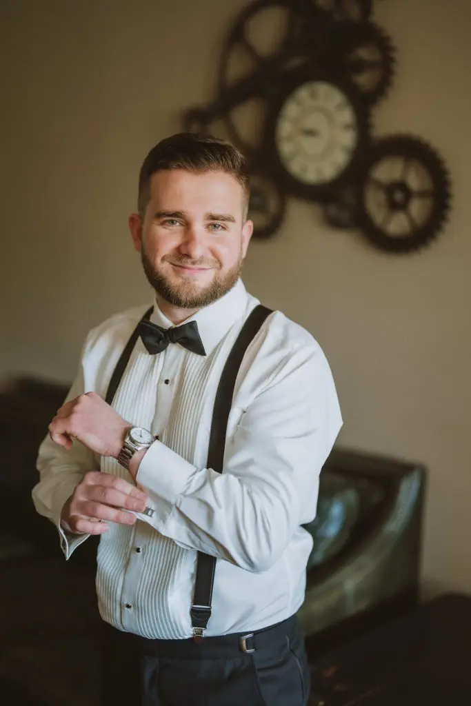 Groom getting ready