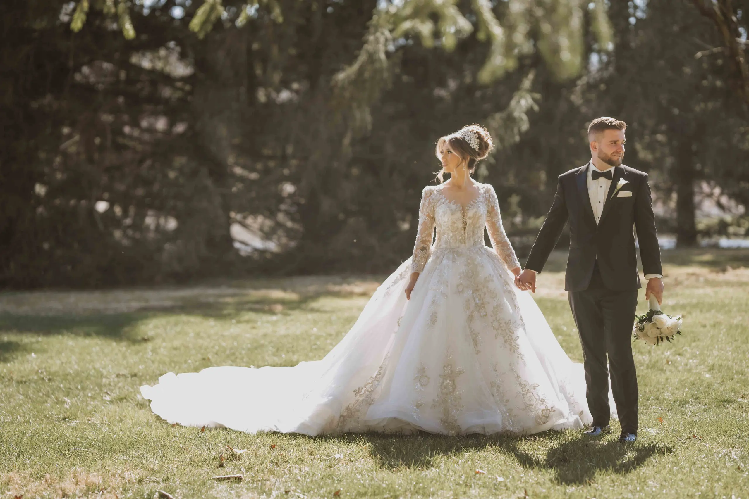 Bride and groom at Perona Farms, Andover, NJ