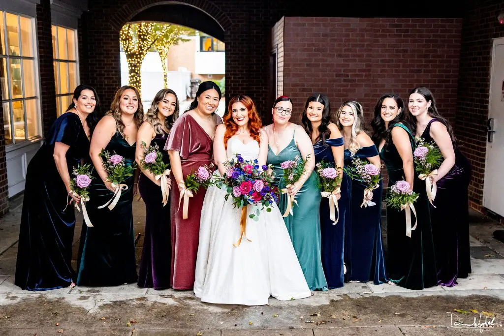 Bridal party at Melanie and Steve's wedding at the Nassau Inn in Princeton, NJ