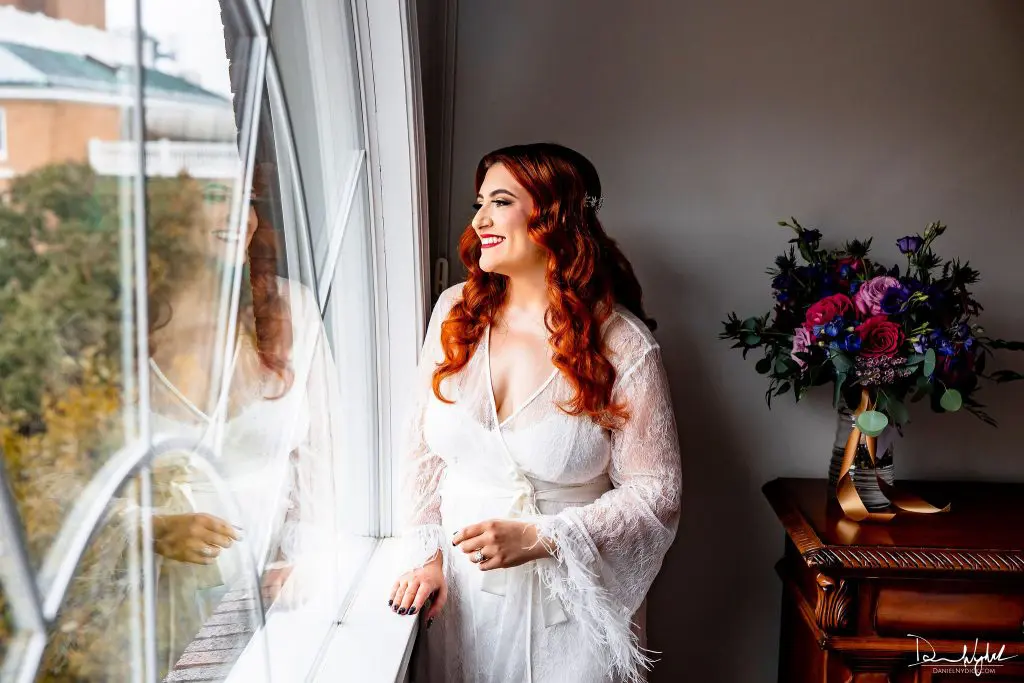 Melanie at the Nassau Inn wedding