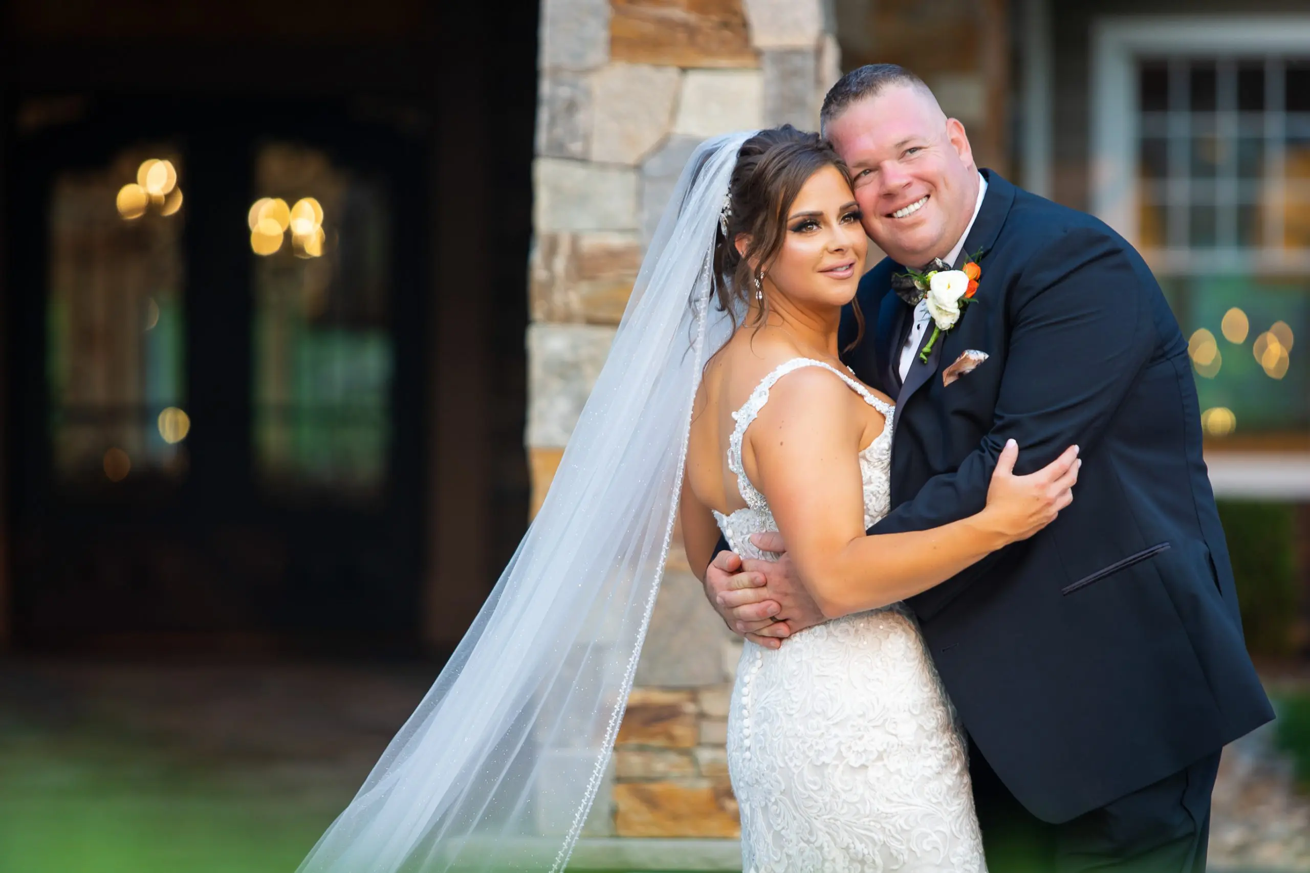 Bride and groom at Bear Brook Valley in Fredon, NJ