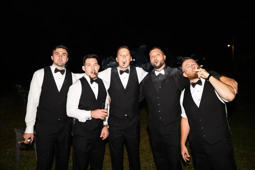 The Mobile Cigar Lounge at wedding reception