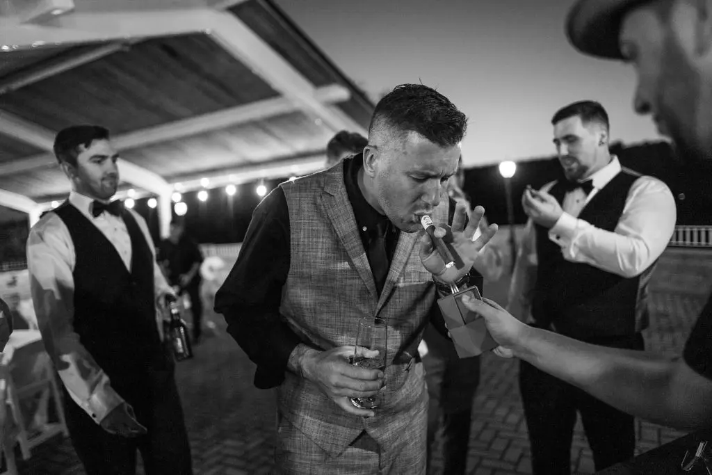 The Mobile Cigar Lounge at wedding reception