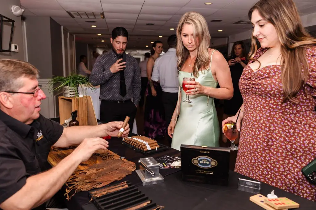 The Mobile Cigar Lounge at wedding reception