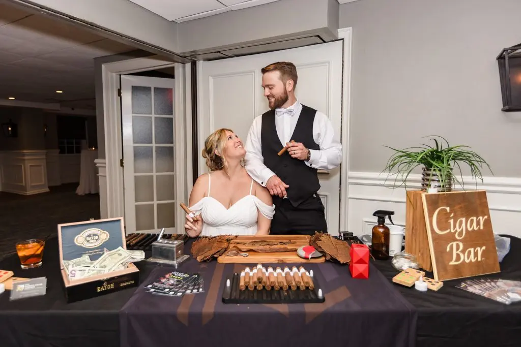 The Mobile Cigar Lounge at wedding reception