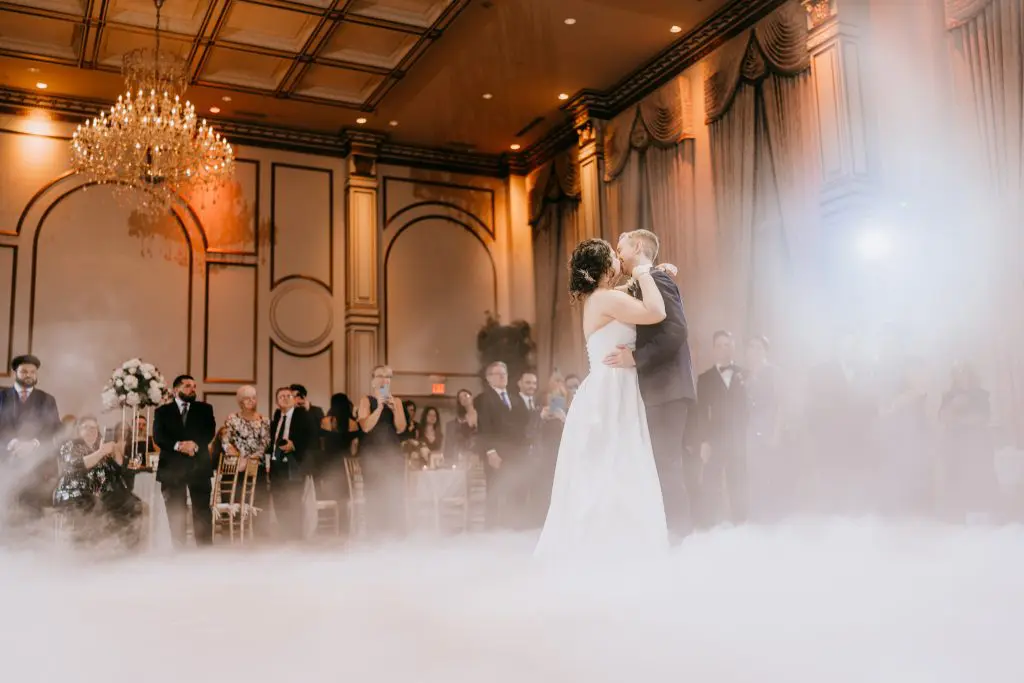 Bride and groom on dance floor at The Tides Estate