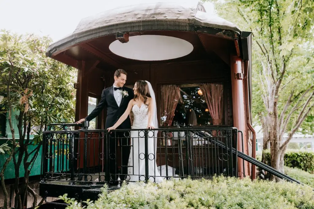 Bride and groom at The Madison Hotel, NJ