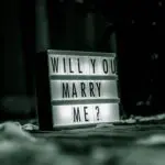 "Will You Marry Me" neon sign