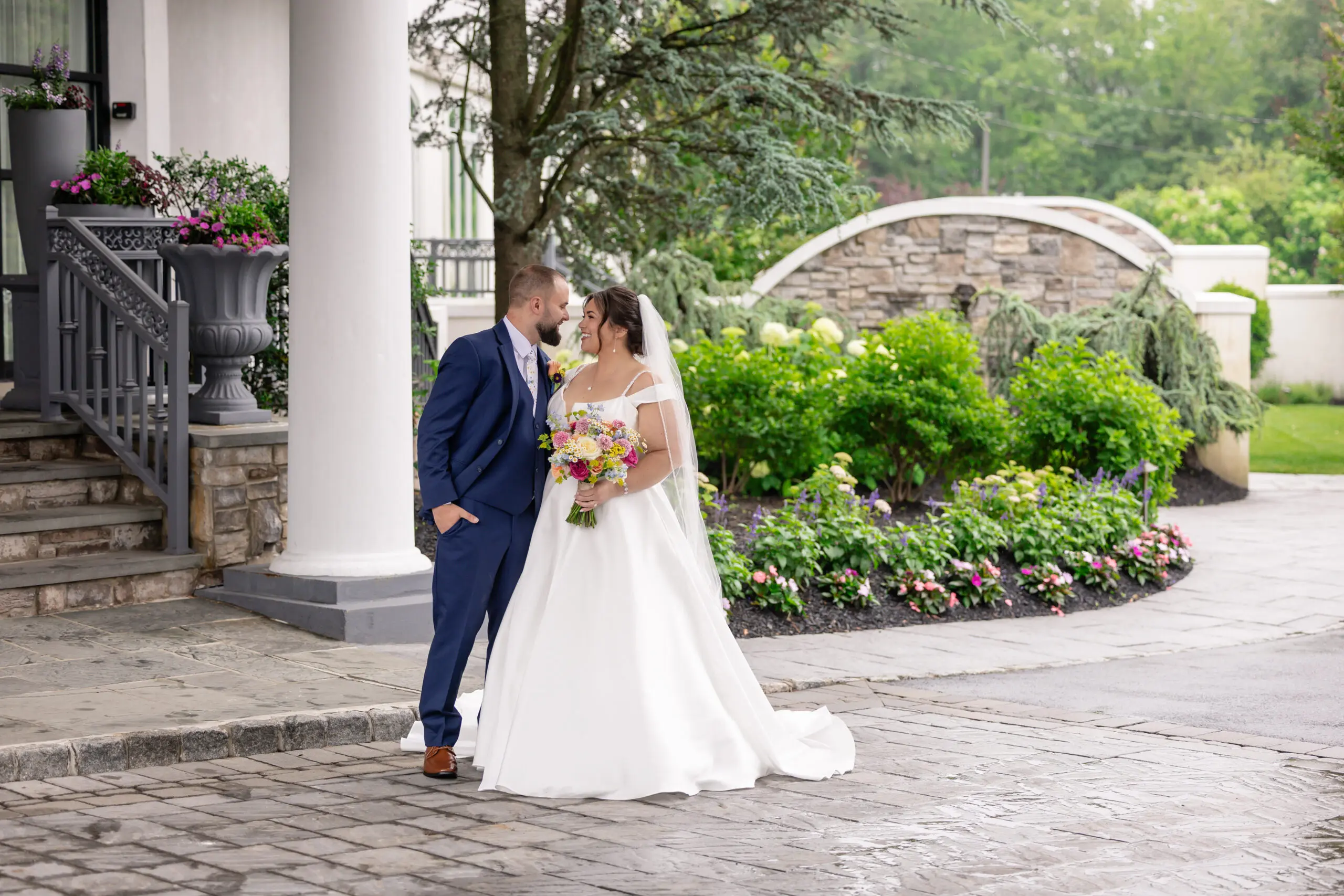 Bride and groom at The Mansion at Mountain Lakes in Mountain Lakes, NJ