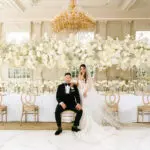 Bride and groom at the Estate at Florentine Gardens in River Vale, NJ