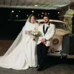 Bride and groom at Olde Mill Inn in Basking Ridge, NJ
