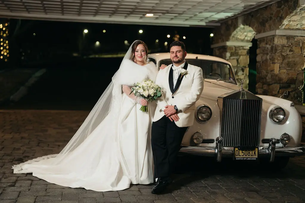 Bride and groom at Olde Mill Inn in Basking Ridge, NJ
