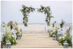Wedding reception on the beach in Cape May. Ann Coen Photography