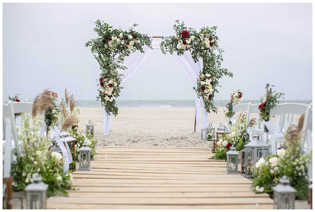 Wedding reception on the beach in Cape May. Ann Coen Photography