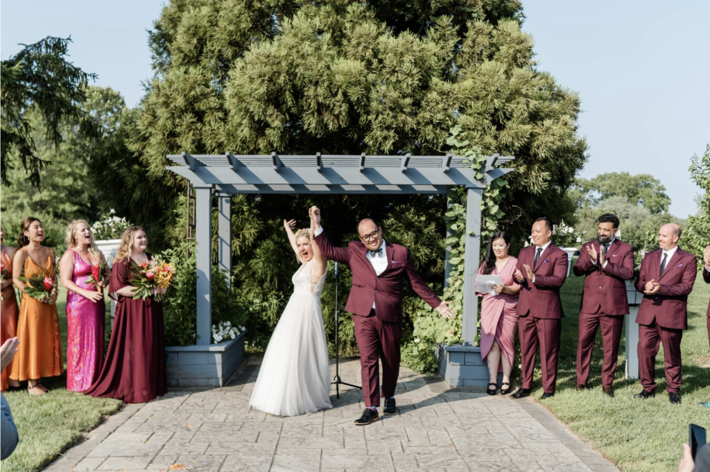 Bride and groom at Avalon Golf Club in Cape May Court House, NJ