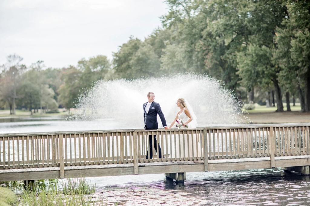 Bride and groom at Avalon Golf Club in Cape May Court House, NJ