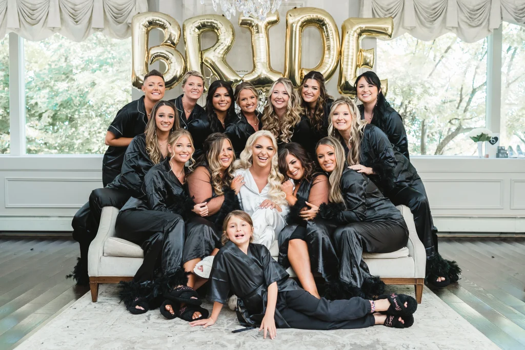 Bride with bridesmaids
