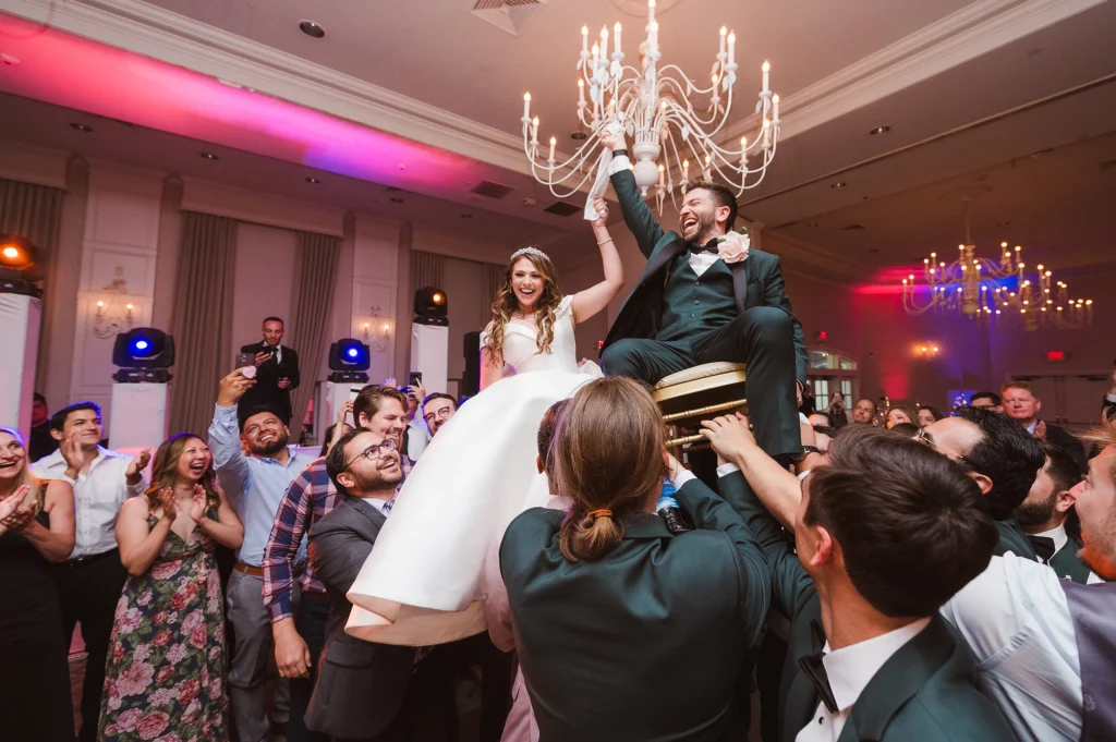 Bride and groom on dance floor