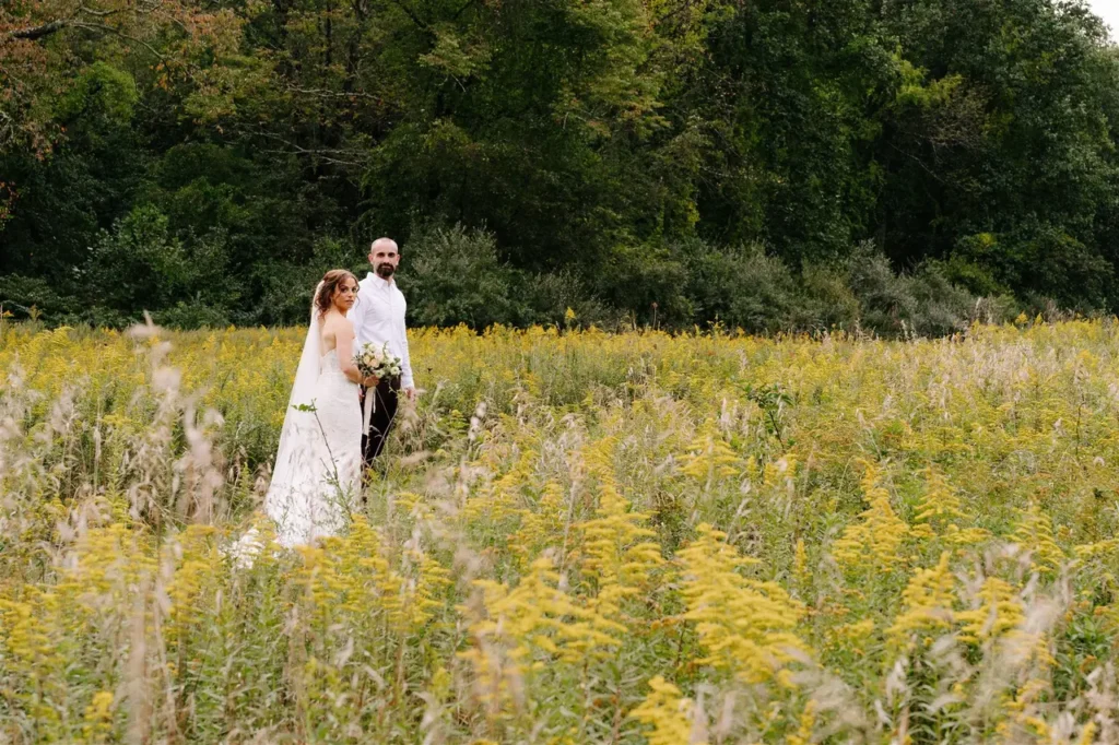Bride and groom at Ashton Farm wedding in Califon, NJ