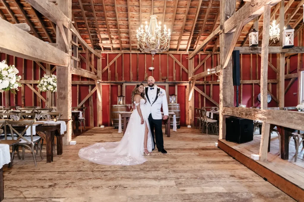 Bride and groom at Ashton Farm wedding in Califon, NJ