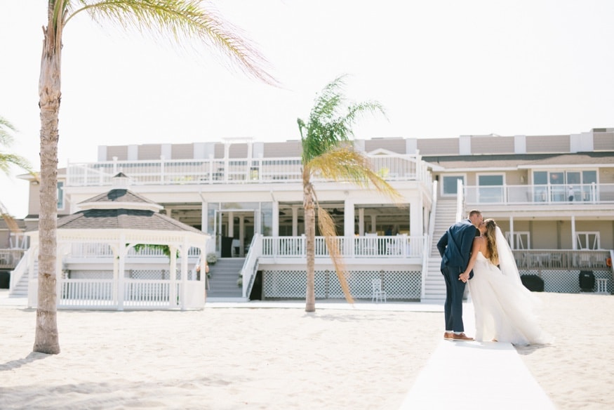 Bride and groom at wedding at Windows on the Water in Sea Bright, NJ