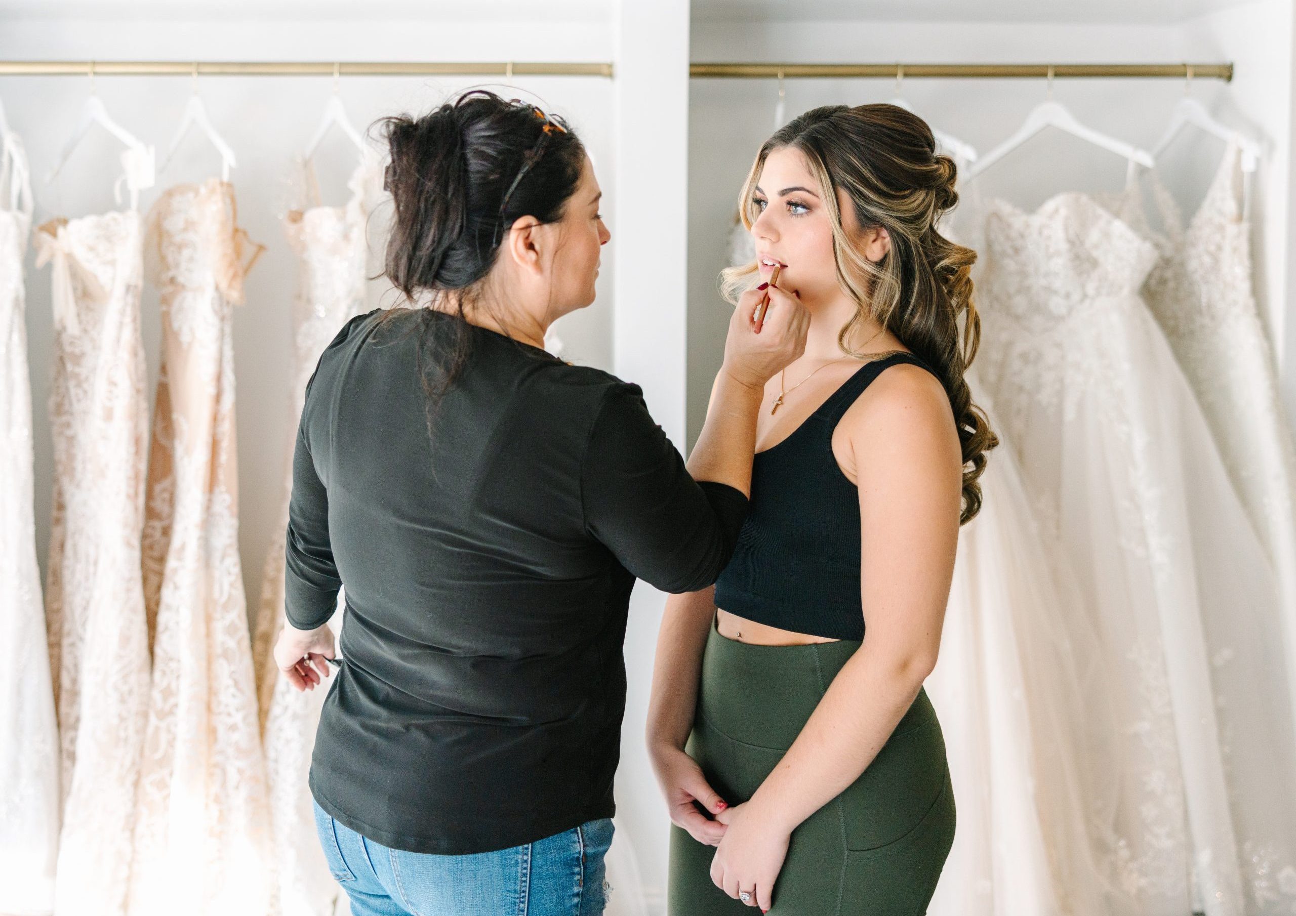 Magda Designs Beauty with bride at White House Bride
