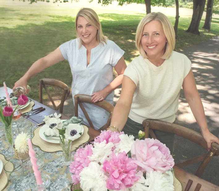 Founders Amy and Courtney of Spoon + Salt, a luxury tabletop rental service in Summit, NJ