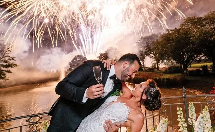 Fireworks at wedding at Park Chateau in East Brunswick, NJ