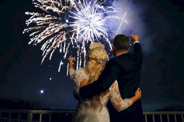 Fireworks at wedding at The Heldrich Hotel in New Brunswick, NJ