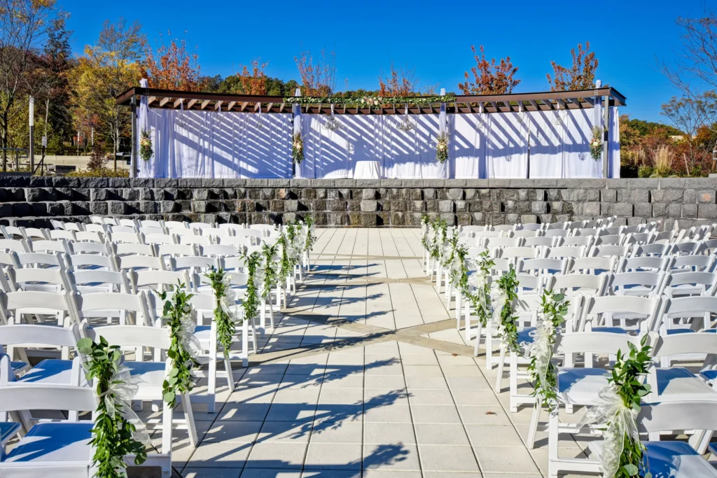 Outdoor ceremony space at American Beauty Events in Berkeley Heights, NJ