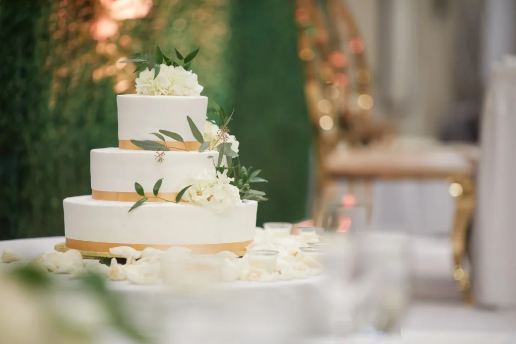 Wedding cake at American Beauty Events in Berkeley Heights, NJ