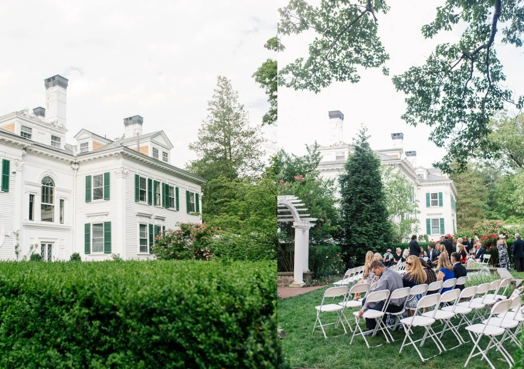Outdoor ceremony at Frelinghuysen Arboretum in Morris Township